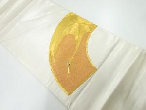 地紙に鶴模様刺繍袋帯